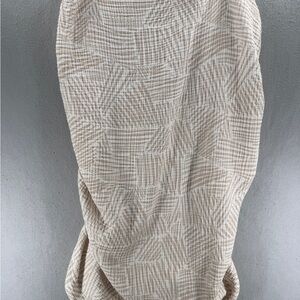 Babyletto Crib Sheet Tan White 100% Cotton Gauze Natural Fiber 360 Fit Striped